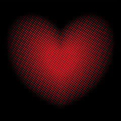 Wall Mural - Big red halftone heart.