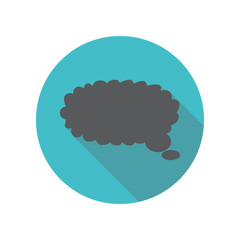Leinwandbilder - speech bubble long shadow icon. simple thin line, outline vector of restaurant icons for ui and ux, 