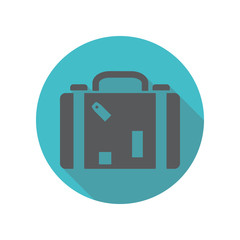 Poster - The suitcase long shadow icon. Simple thin line, outline vector of restaurant icons for ui and ux, website or mobile application