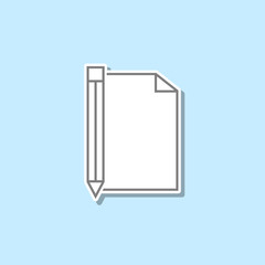Poster - notebook and pencil sticker icon. simple thin line, outline vector of web icons for ui and ux, websi