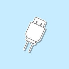 Poster - Usb charging plug sticker icon. Simple thin line, outline vector of web icons for ui and ux, website or mobile application