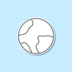 Poster - Earth sticker icon. Simple thin line, outline vector of web icons for ui and ux, website or mobile application