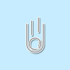 Poster - Meteorite sticker icon. Simple thin line, outline vector of web icons for ui and ux, website or mobile application