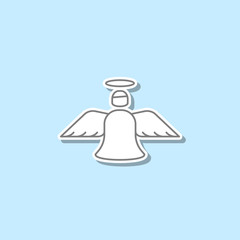 Poster - Angel sticker icon. Simple thin line, outline vector of web icons for ui and ux, website or mobile application