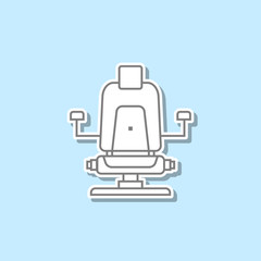 Poster - Barber's chair sticker icon. Simple thin line, outline vector of web icons for ui and ux, website or mobile application