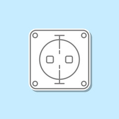 Poster - Electric outlet sticker icon. Simple thin line, outline vector of web icons for ui and ux, website or mobile application