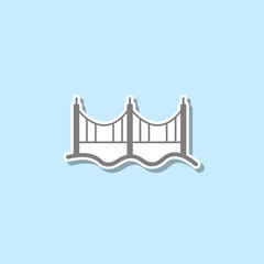 Poster - Bridge sticker icon. Simple thin line, outline vector of web icons for ui and ux, website or mobile application