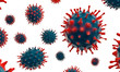 Microscopic view of Coronavirus  Flu or monkeypox virus. Isolated.