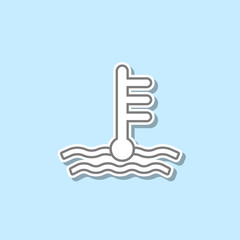 Poster - Sign of warm-up temperature sticker icon. Simple thin line, outline vector of web icons for ui and ux, website or mobile application