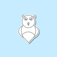 Poster - owl sticker icon. simple thin line, outline vector of web icons for ui and ux, website or mobile app