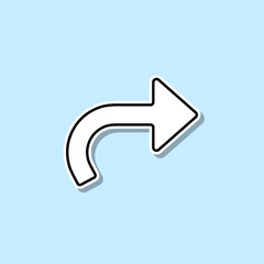 Poster - Return arrow sticker icon. Simple thin line, outline vector of web icons for ui and ux, website or mobile application