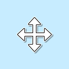 Poster - Four-sided arrow sticker icon. Simple thin line, outline vector of web icons for ui and ux, website or mobile application