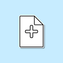 Poster - Adding a sheet sticker icon. Simple thin line, outline vector of web icons for ui and ux, website or mobile application