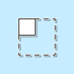 Poster - Area selection mark sticker icon. Simple thin line, outline vector of web icons for ui and ux, website or mobile application