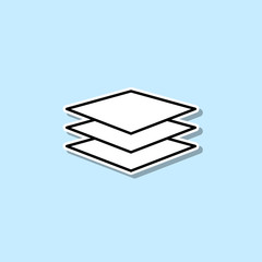Poster - Button layers sticker icon. Simple thin line, outline vector of web icons for ui and ux, website or mobile application