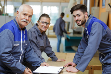 group of industrial people posing