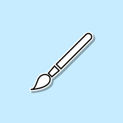 Poster - paint brush sticker icon. simple thin line, outline vector of web icons for ui and ux, website or mo
