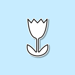 Poster - Flower sticker icon. Simple thin line, outline vector of web icons for ui and ux, website or mobile application