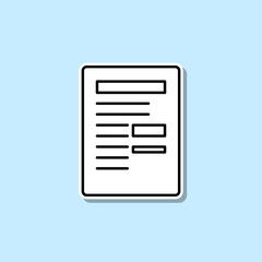 Poster - Sheet of paper with records sticker icon. Simple thin line, outline vector of web icons for ui and ux, website or mobile application
