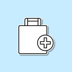 Poster - Add luggage sticker icon. Simple thin line, outline vector of web icons for ui and ux, website or mobile application