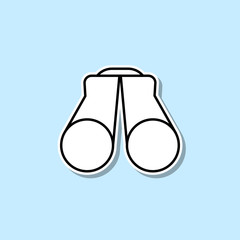 Poster - Binoculars sticker icon. Simple thin line, outline vector of web icons for ui and ux, website or mobile application