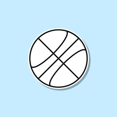 Poster - Basketball sticker icon. Simple thin line, outline vector of web icons for ui and ux, website or mobile application