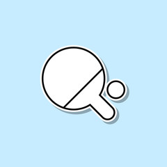 Poster - Table tennis sticker icon. Simple thin line, outline vector of web icons for ui and ux, website or mobile application