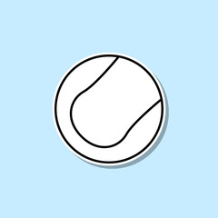Poster - Tennis ball sticker icon. Simple thin line, outline vector of web icons for ui and ux, website or mobile application