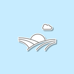Poster - Rural landscape sticker icon. Simple thin line, outline vector of web icons for ui and ux, website or mobile application