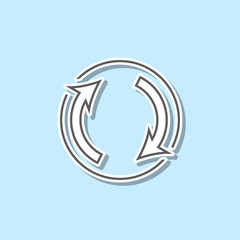 Poster - Turn sign sticker icon. Simple thin line, outline vector of web icons for ui and ux, website or mobile application