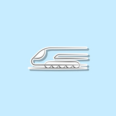 Canvas Print - High-speed train logo sticker icon. Simple thin line, outline vector of web icons for ui and ux, website or mobile application