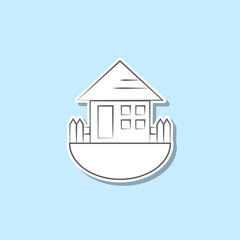 Poster - Country house sticker icon. Simple thin line, outline vector of web icons for ui and ux, website or mobile application