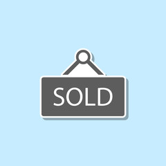 Poster - Hanging sale sign sticker icon. Simple thin line, outline vector of web icons for ui and ux, website or mobile application