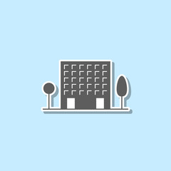 Poster - Building sticker icon. Simple thin line, outline vector of web icons for ui and ux, website or mobile application