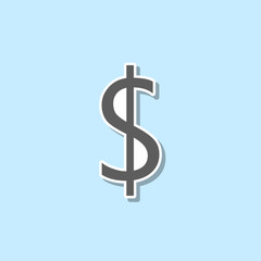 Poster - Dollar sign sticker icon. Simple thin line, outline vector of web icons for ui and ux, website or mobile application