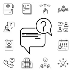 Leinwandbilder - speech bubble with question icon. detailed set of interview icons. premium quality graphic design. o
