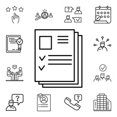 Poster - Resume pile icon. Detailed set of interview icons. Premium quality graphic design. One of the collection icons for websites, web design, mobile app