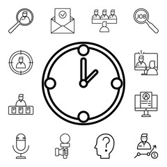Poster - Clock icon. Detailed set of interview icons. Premium quality graphic design. One of the collection icons for websites, web design, mobile app