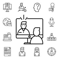 Poster - Online interview icon. Detailed set of interview icons. Premium quality graphic design. One of the collection icons for websites, web design, mobile app