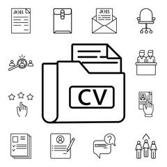 Poster - Resume folder icon. Detailed set of interview icons. Premium quality graphic design. One of the collection icons for websites, web design, mobile app