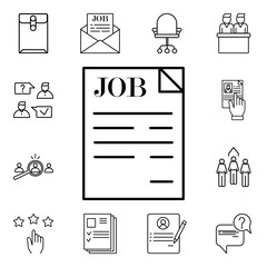 Poster - Sheet with vacancies icon. Detailed set of interview icons. Premium quality graphic design. One of the collection icons for websites, web design, mobile app