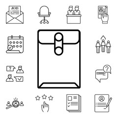 Poster - Sealed folder with documents icon. Detailed set of interview icons. Premium quality graphic design. One of the collection icons for websites, web design, mobile app