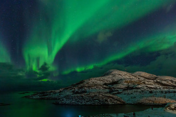 northern lights on the arctic sky