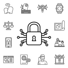 Poster - Smart lock icon. Detailed set of artifical icons. Premium quality graphic design. One of the collection icons for websites, web design, mobile app