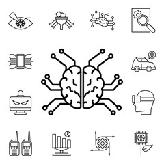 Poster - Smart robotic brain icon. Detailed set of artifical icons. Premium quality graphic design. One of the collection icons for websites, web design, mobile app
