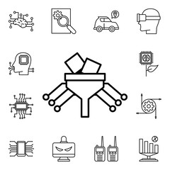 Poster - big data filter, data mining icon. detailed set of artifical icons. premium quality graphic design. 