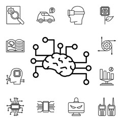Poster - artificial intelligence brain icon. detailed set of artifical icons. premium quality graphic design.