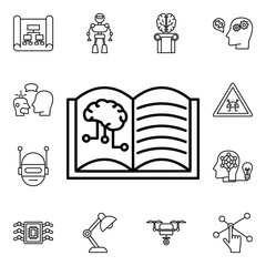 Poster - deep learning artificial intelligence brain icon. detailed set of artifical icons. premium quality g
