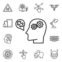 Poster - Mechanical brain human icon. Detailed set of artifical icons. Premium quality graphic design. One of the collection icons for websites, web design, mobile app on white background