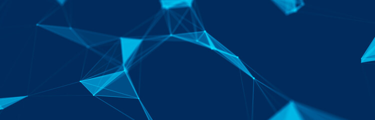 Poster - Big data visualization. Science background. Big data complex with compounds. Lines plexus